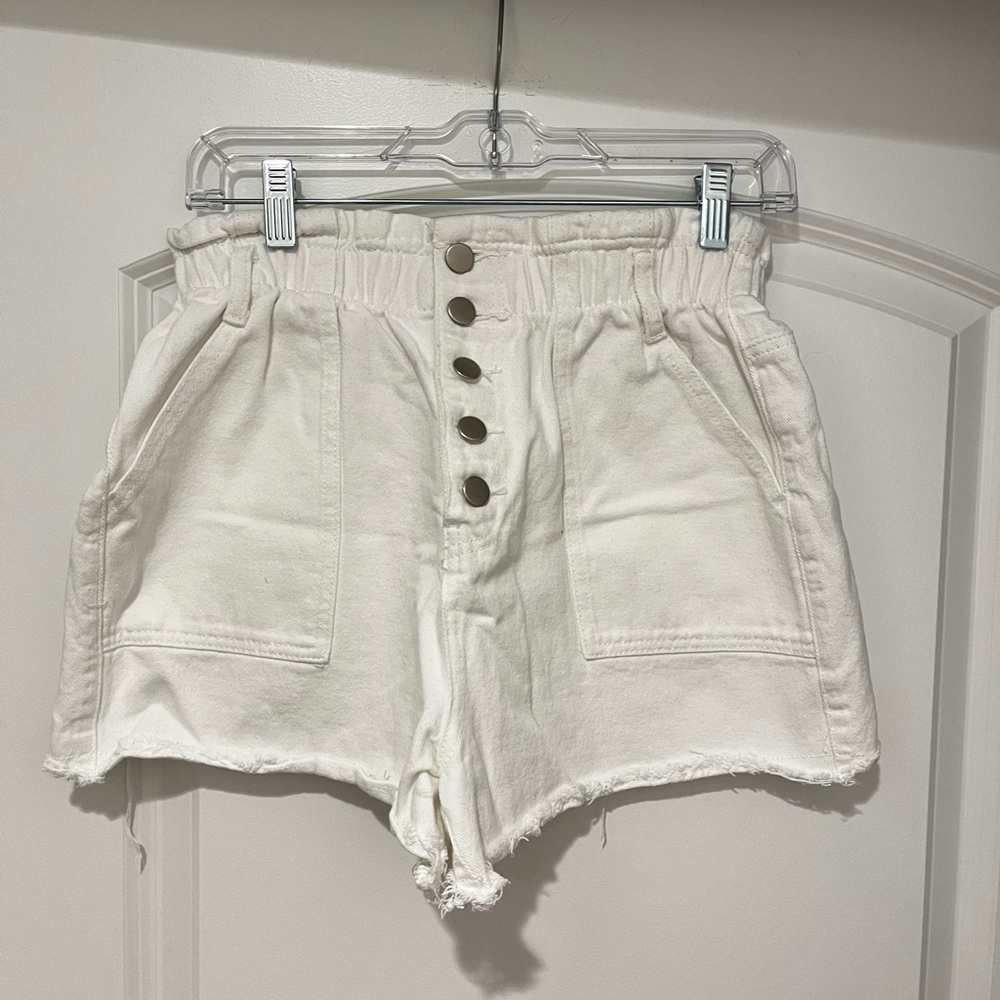 White jean shorts